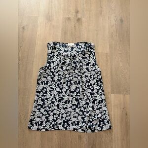 LOFT Navy and White Floral Sleeveless Camisole